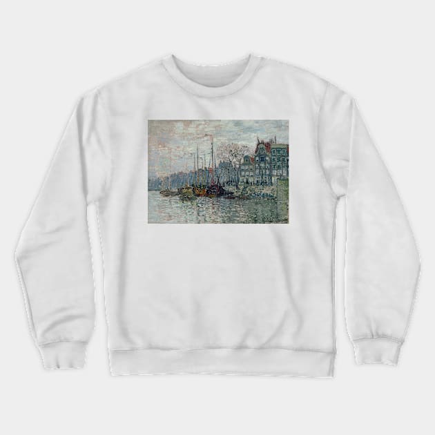 View of the Prins Hendrikkade and the Kromme Waal in Amsterdam by Claude Monet Crewneck Sweatshirt by Classic Art Stall
